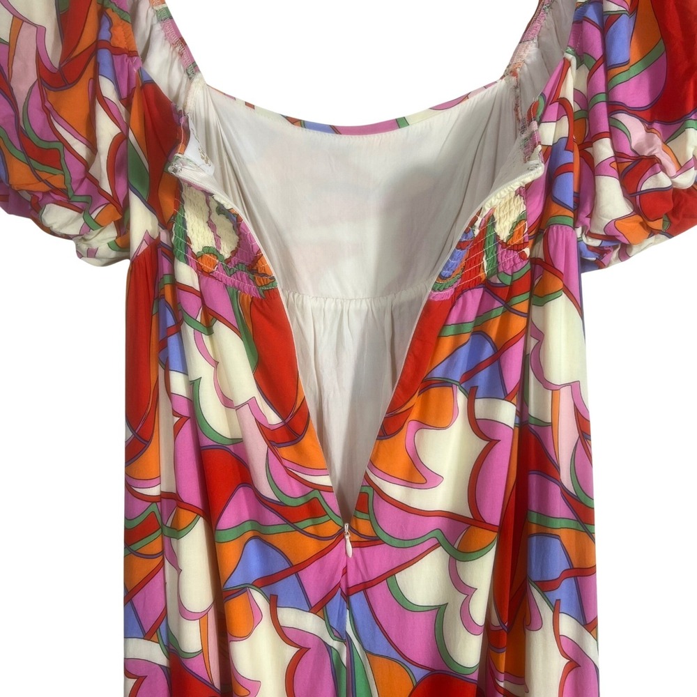 Golden by Golden Couture Maxi Dress – Colorful Abstract Puff Sleeve – Size M - Picture 10 of 10